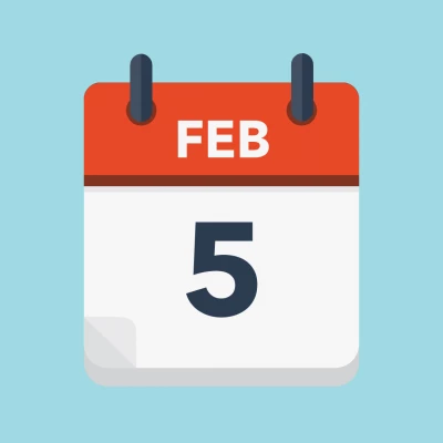 Calendar icon showing 5th February