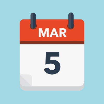 Calendar icon showing 5th March