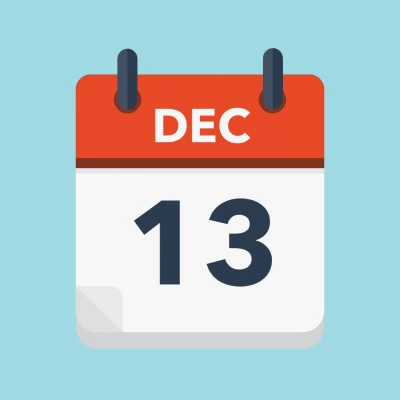 Calendar icon showing 13th December