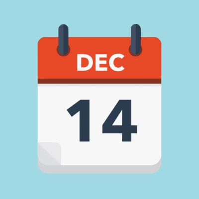 Calendar icon showing 14th December