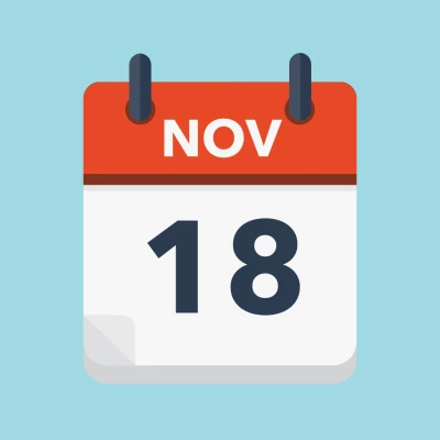 Calendar icon showing 18th November